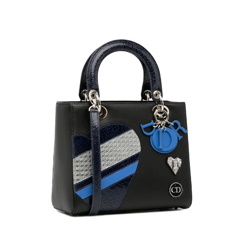 Christian Dior bags with a side - pocket for holding a water bottleDior Medium Lady Dior Patchwork (YiM43I)