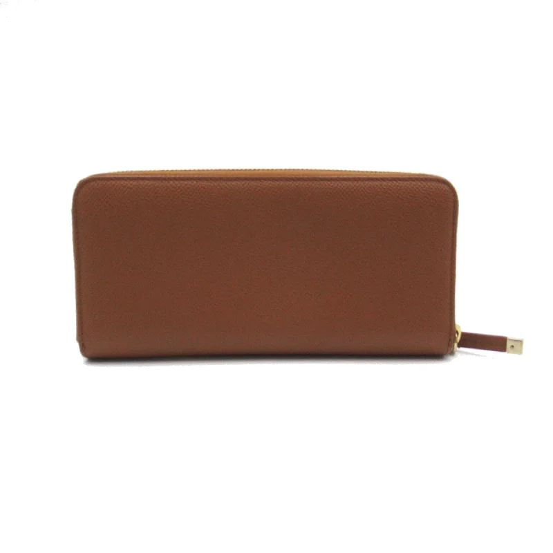 Christian Dior handbags with a removable shoulder strap for versatilityDior Round long wallet Brown leather 43-MA-1220