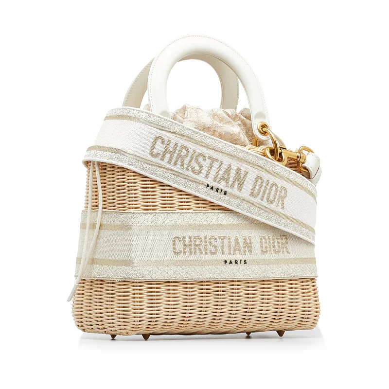 High - fashion Christian Dior bags with a geometric patternDIORMedium Wicker Lady  Satchel